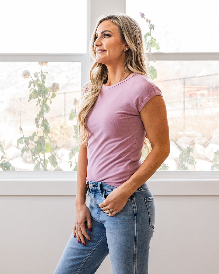 NEW! Piper Cap Sleeve Ribbed Top - Peony Pink Be Cool