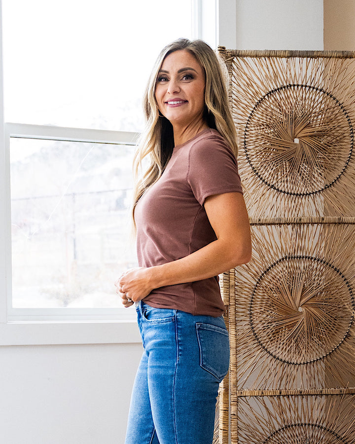 Brenley Ribbed Knit Top - Red Bean  Wishlist   
