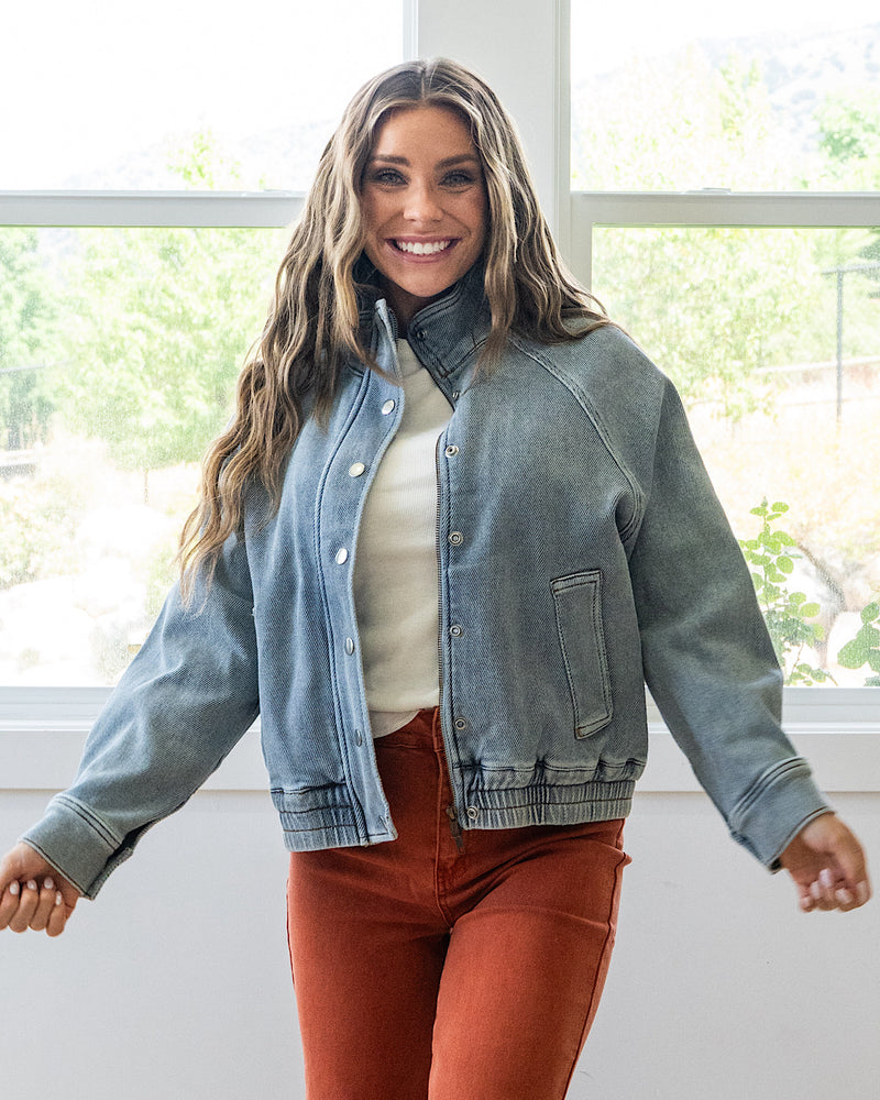 NEW! Judy Blue Bomber Denim Jacket Judy Blue