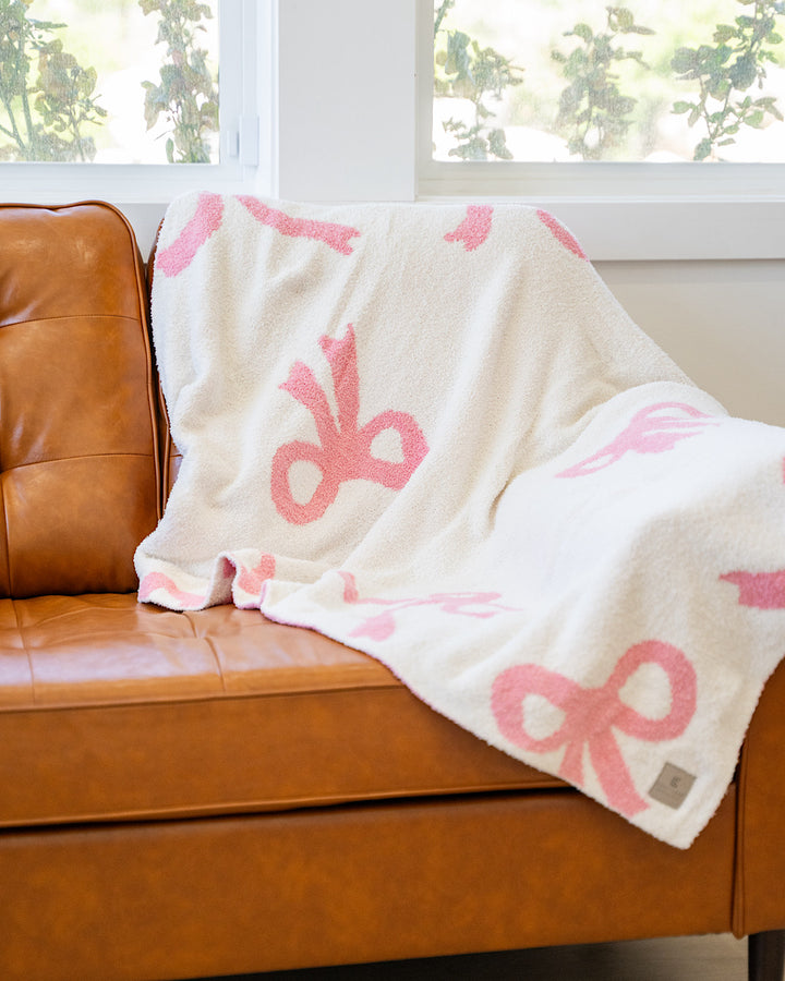 NEW! Comfy Luxe Throw Blanket - Pink Ribbon