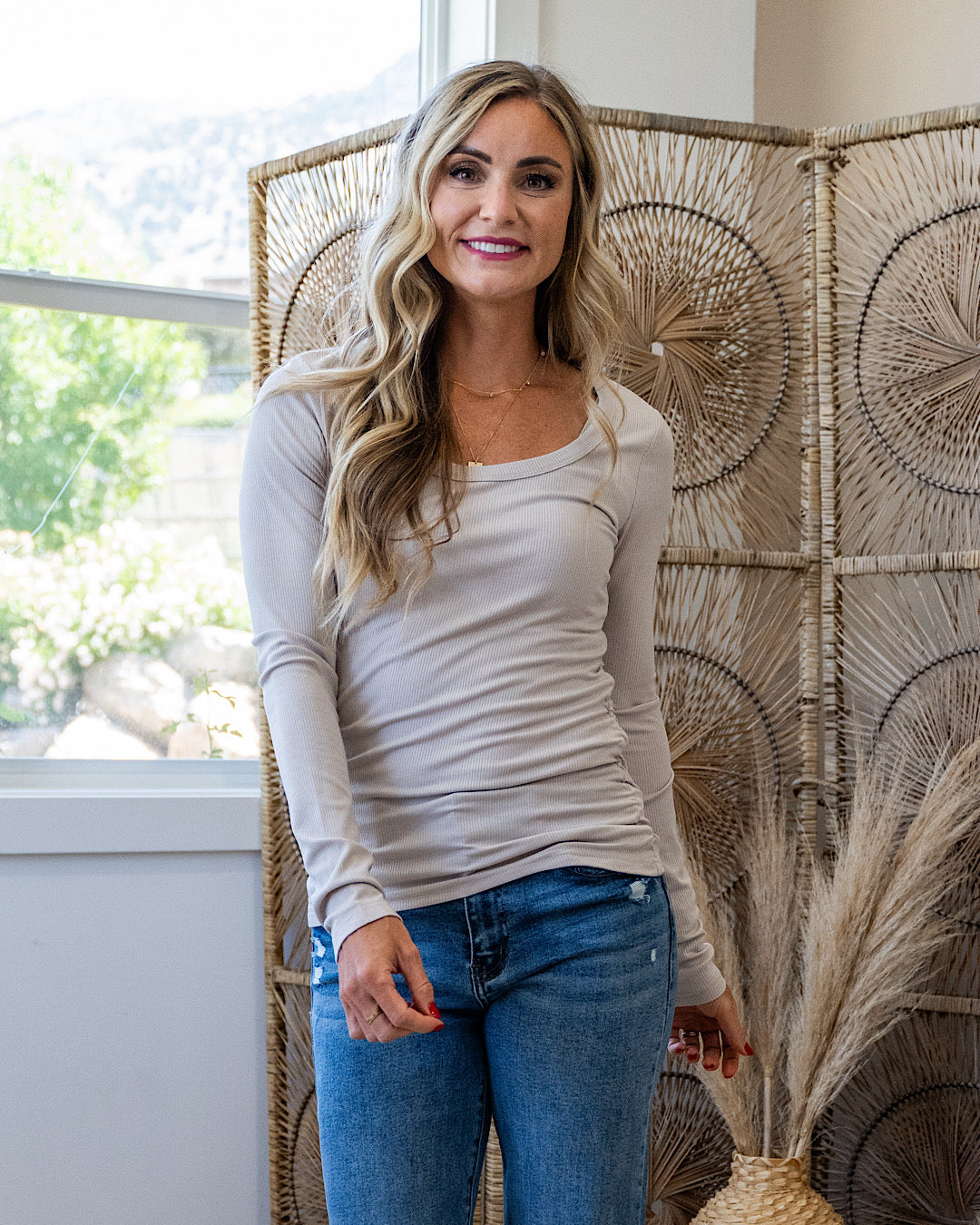 Estelle Ribbed Scoop Neck Top - Color Options Available! PS Kate Taupe