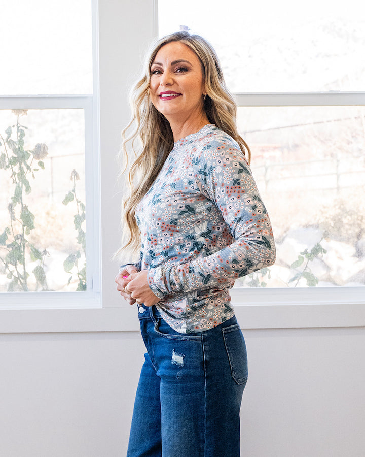 NEW! Blair Long Sleeve Top - Ditsy Blush Floral