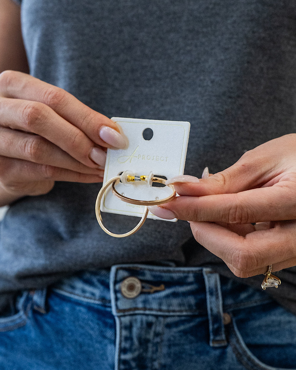 Color Filled Open Hoop Earrings - Color Options Available! Trendy Wholesale Light Peach