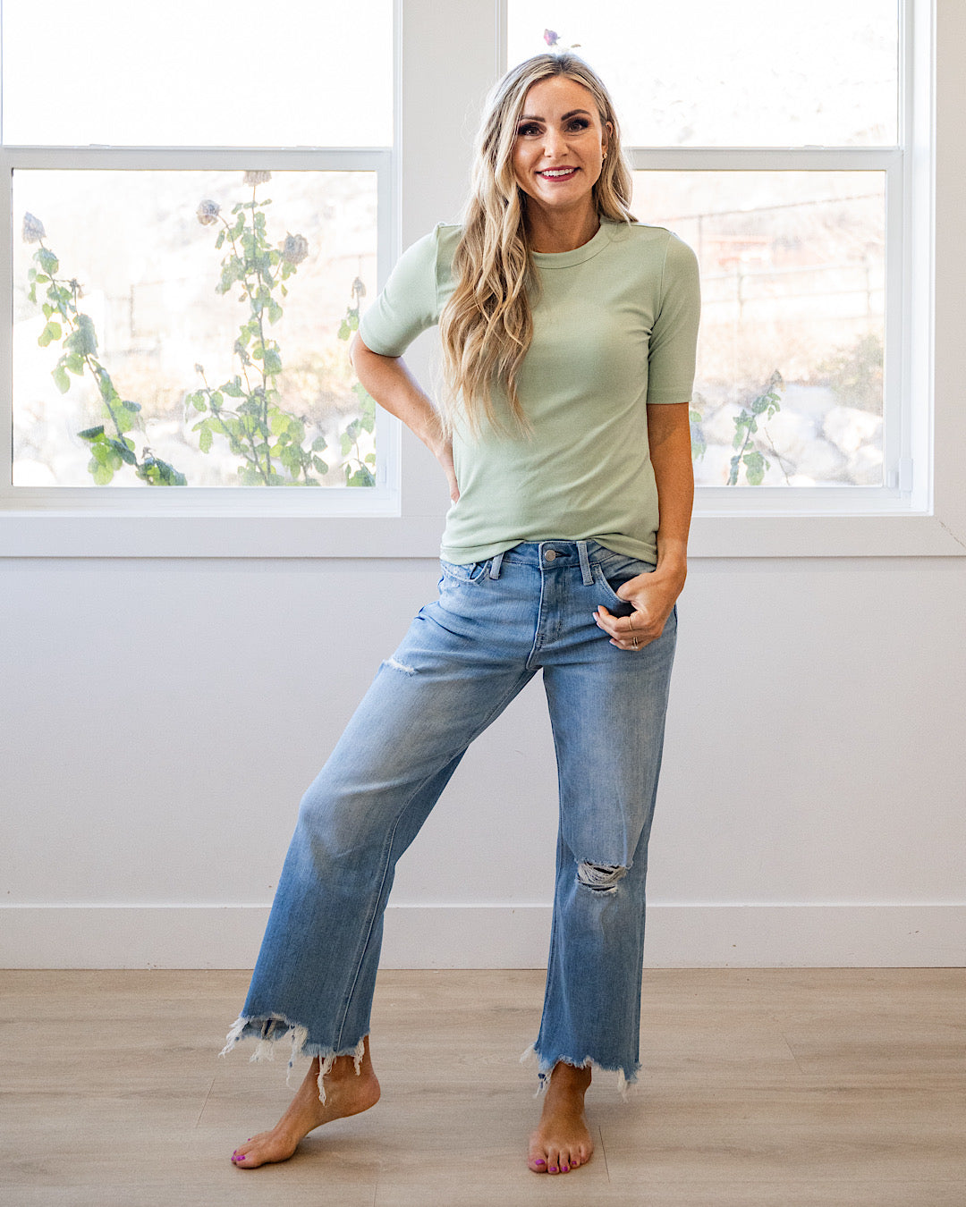 NEW! Lola Half Sleeve Knit Top - Mint