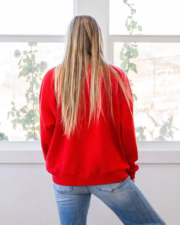 Heart Cloud Knit Top - Red FINAL SALE Tres Bien