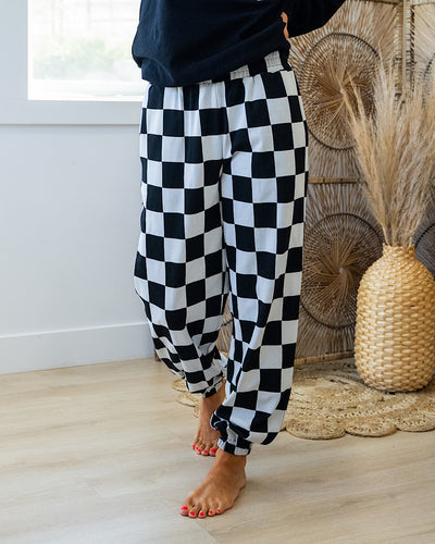 NEW! Ampersand Ave Black Jack Checkered Joggers  Ampersand Ave   