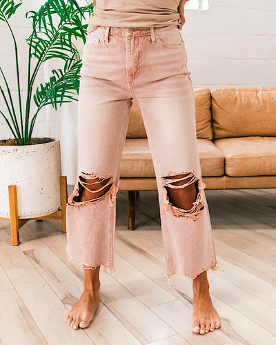 Vervet Blush 90's Crop Flare Jeans Vervet