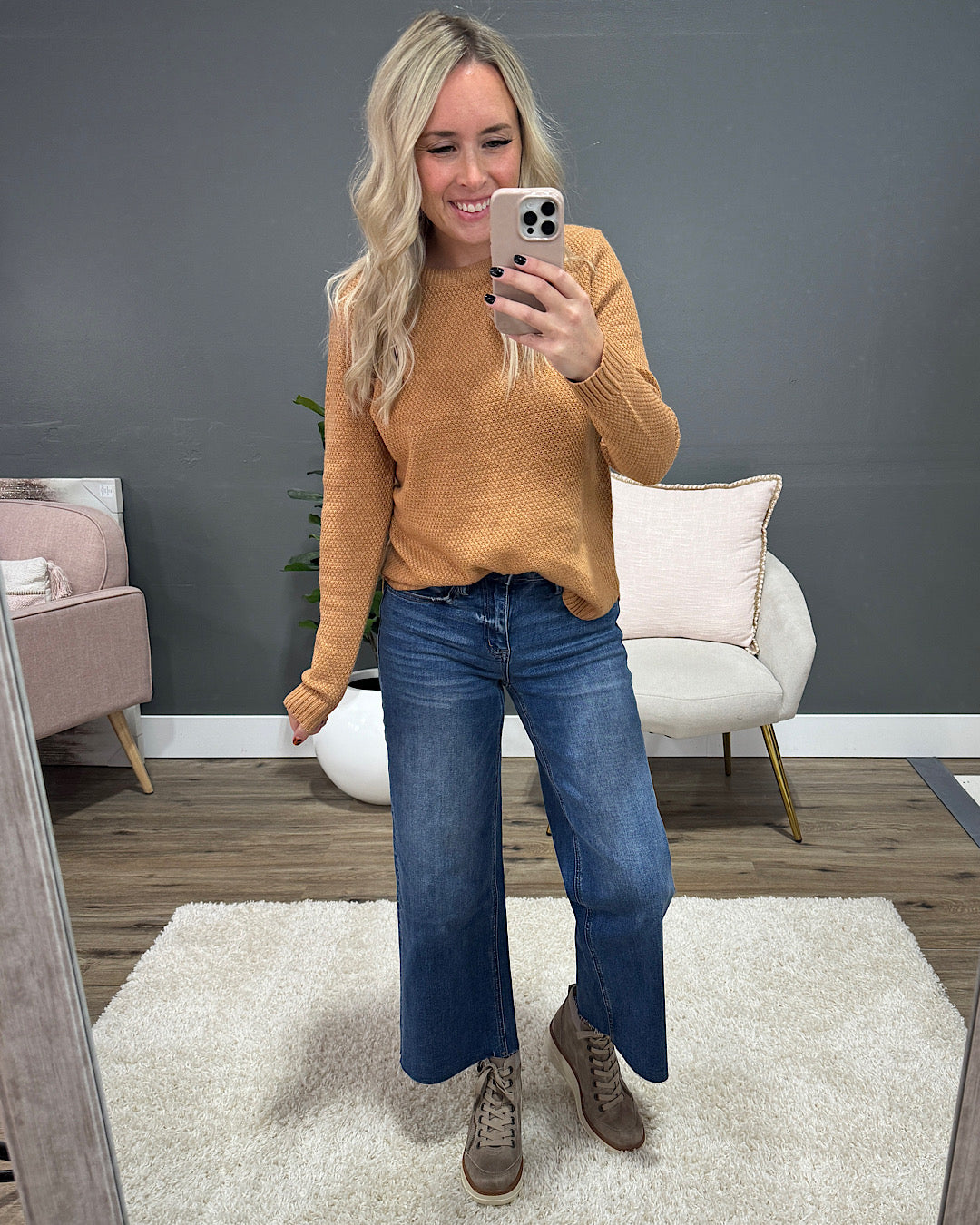 NEW! Kathryn Marled Knit Sweater - Light Olive Staccato