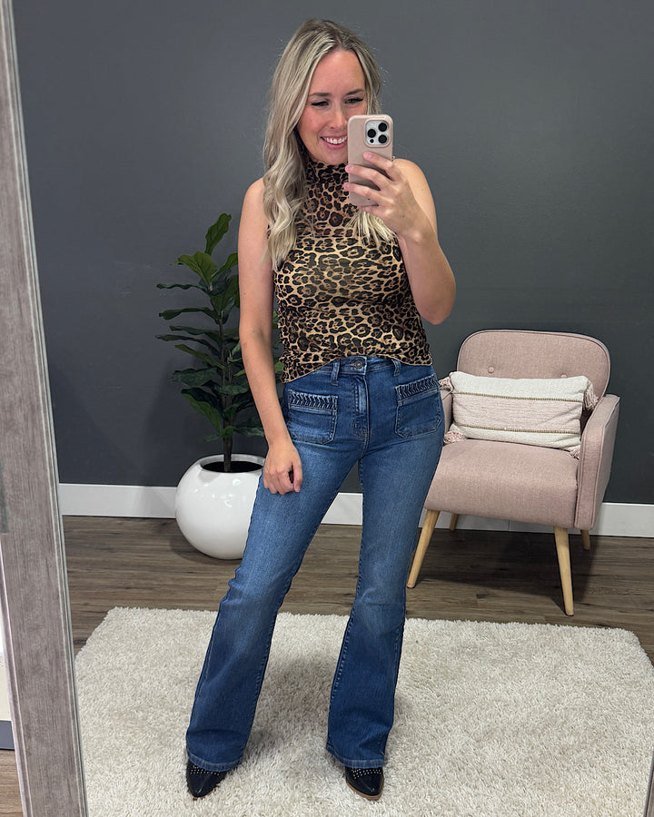 Eden Sleeveless Mesh Top - Leopard FINAL SALE Very J