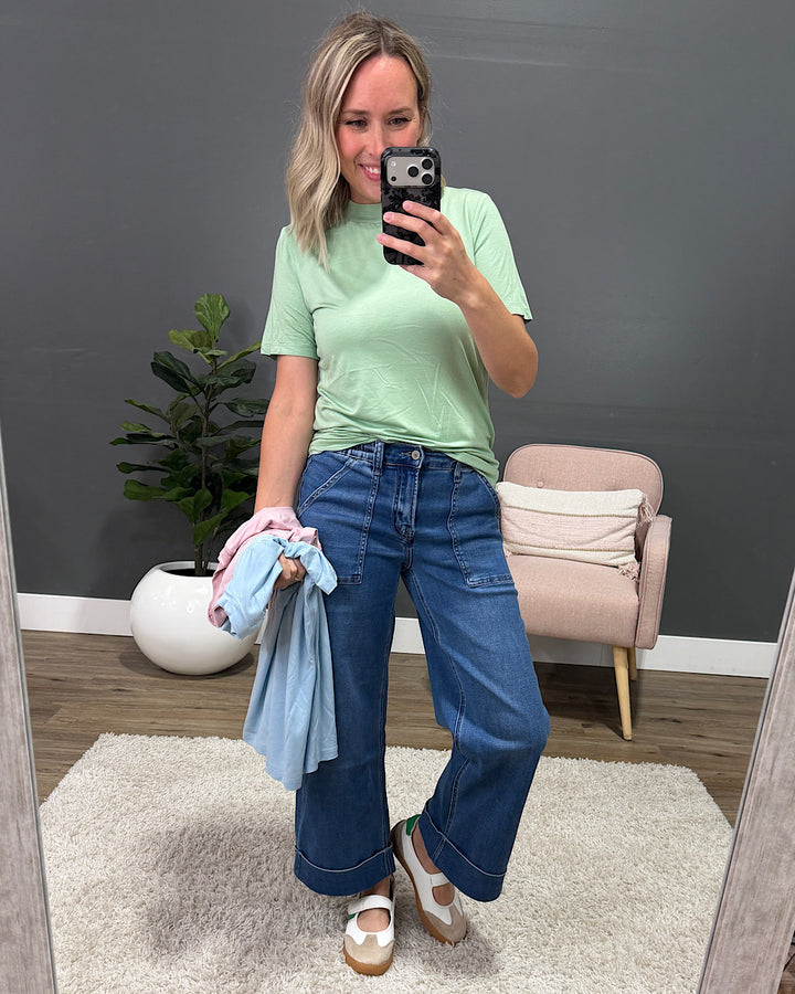 NEW! Blair Short Sleeve Top - Sky Blue