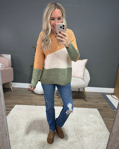 NEW! Chloe Color Block Textured Sweater  Staccato   