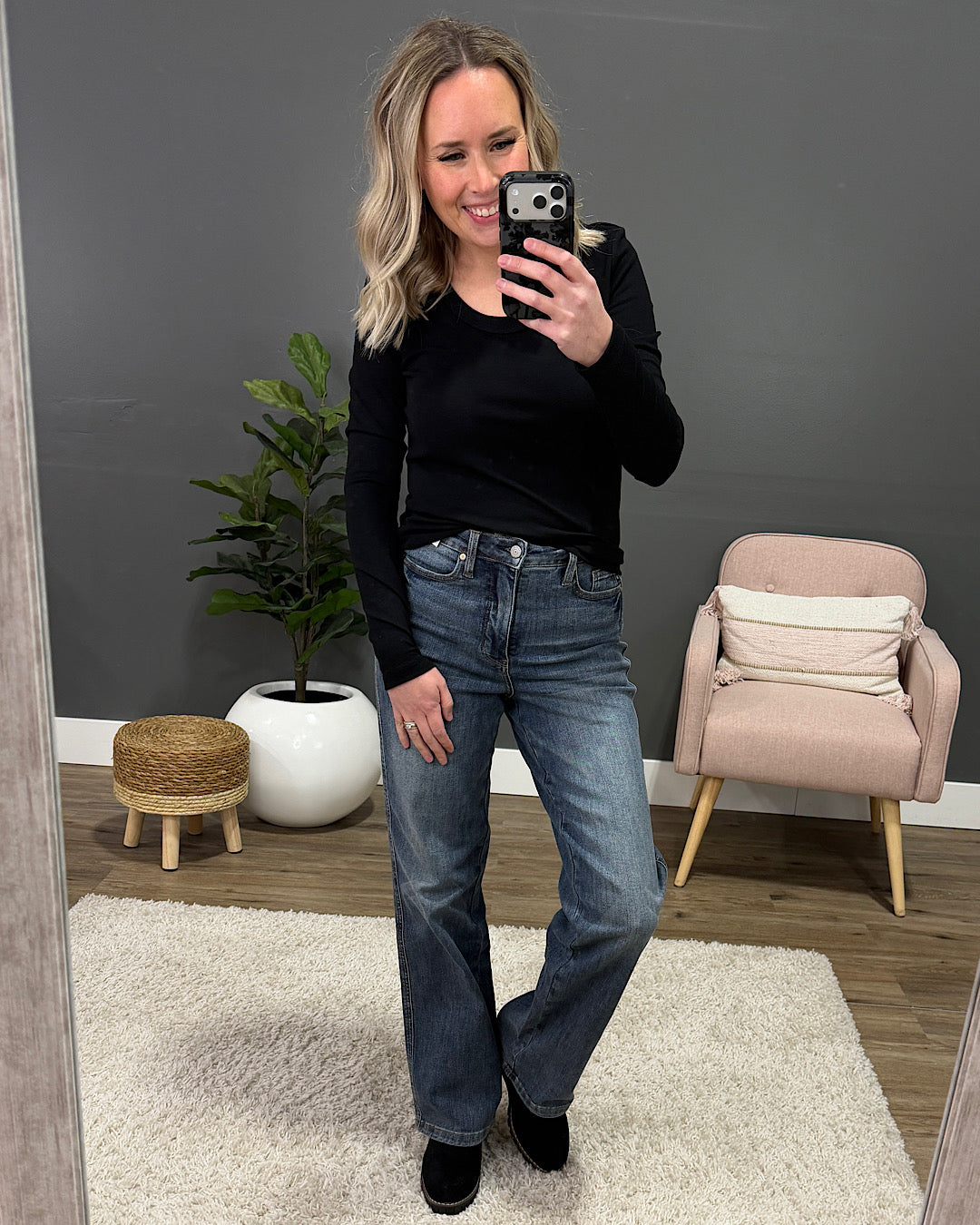 NEW! Jess Long Sleeve Knit Scoop Neck Top - Ivory