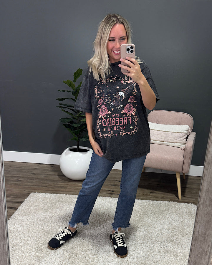 Free Bird America 1776 Black Mineral Wash Tee Zutter