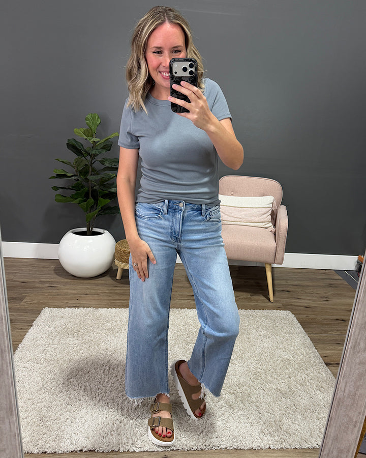 NEW! Brenley Ribbed Knit Top - Pebble