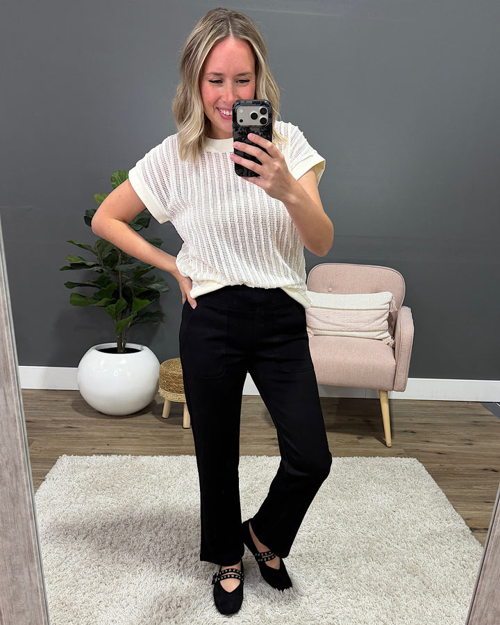 NEW! The Work Straight Pants - Black Michelle Mae