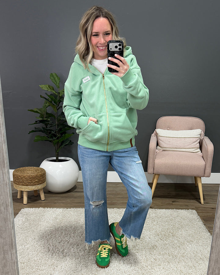 NEW! Ampersand Ave Comfort Zone FullZip Hoodie - Mint Ampersand Ave