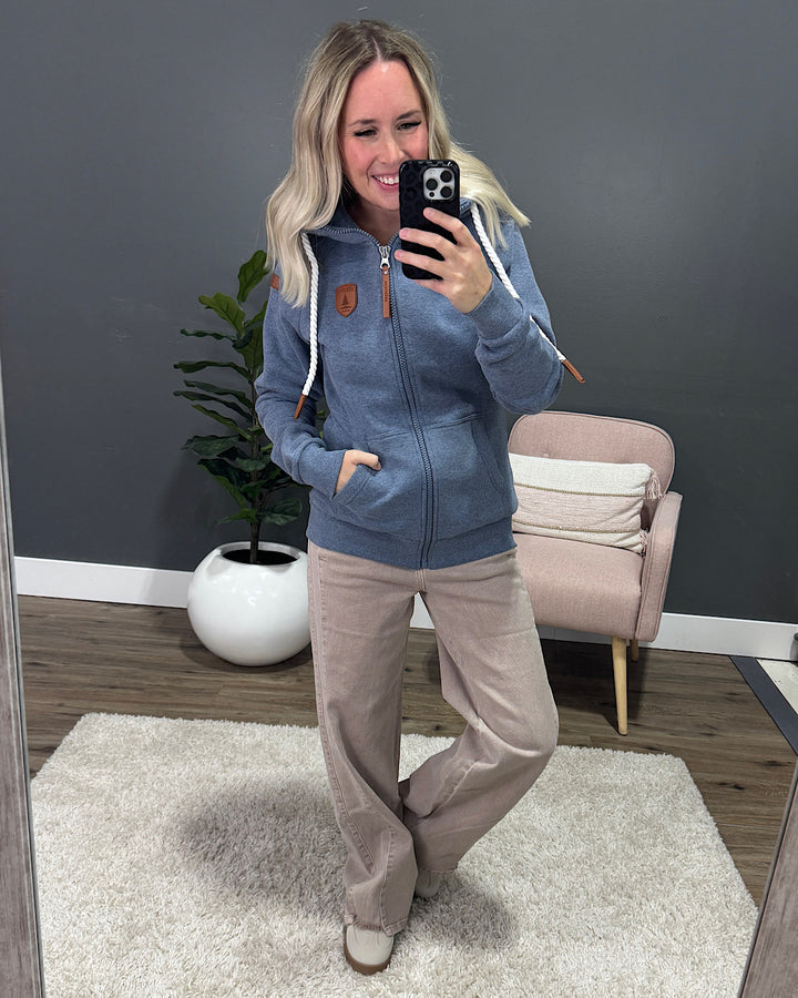 Wanakome Hera Full Zip Hoodie - Heather Blue Wanakome