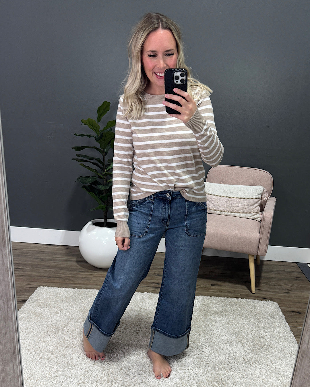 Maren Striped Sweater - Oatmeal & Ivory PS Kate