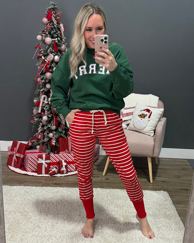 NEW! Ampersand Ave Peppermint Stripe Joggers Ampersand Ave