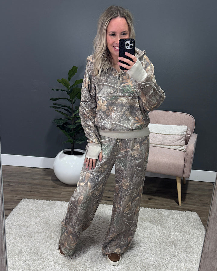 Drift Away Wide Leg Lounge Pants - Camo Blakeley
