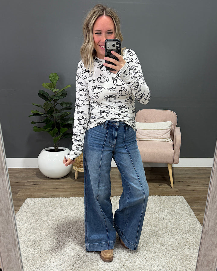 NEW! Blair Long Sleeve Top - Classic Pumpkins Michelle Mae