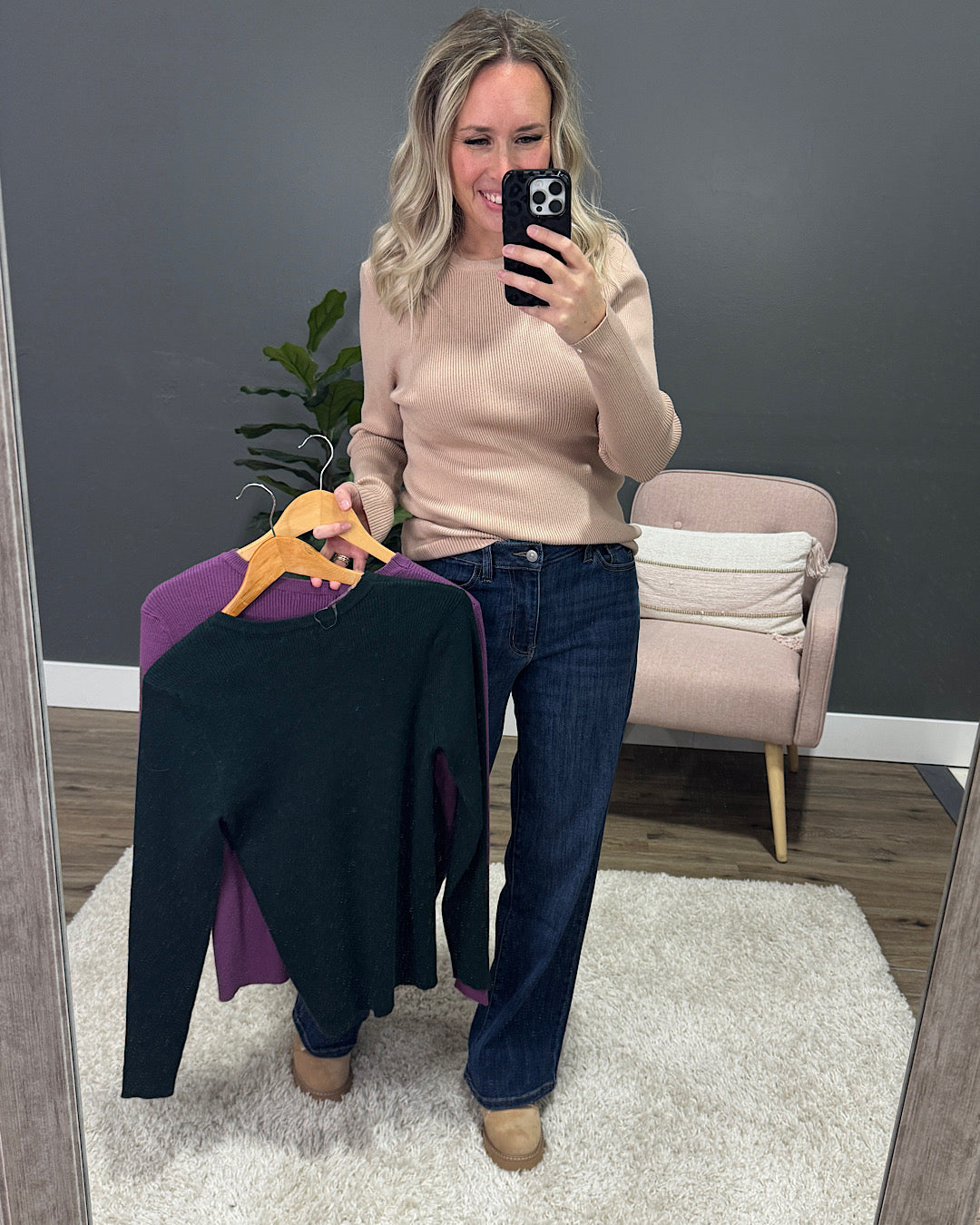 June Ribbed Sweater - Taupe Staccato