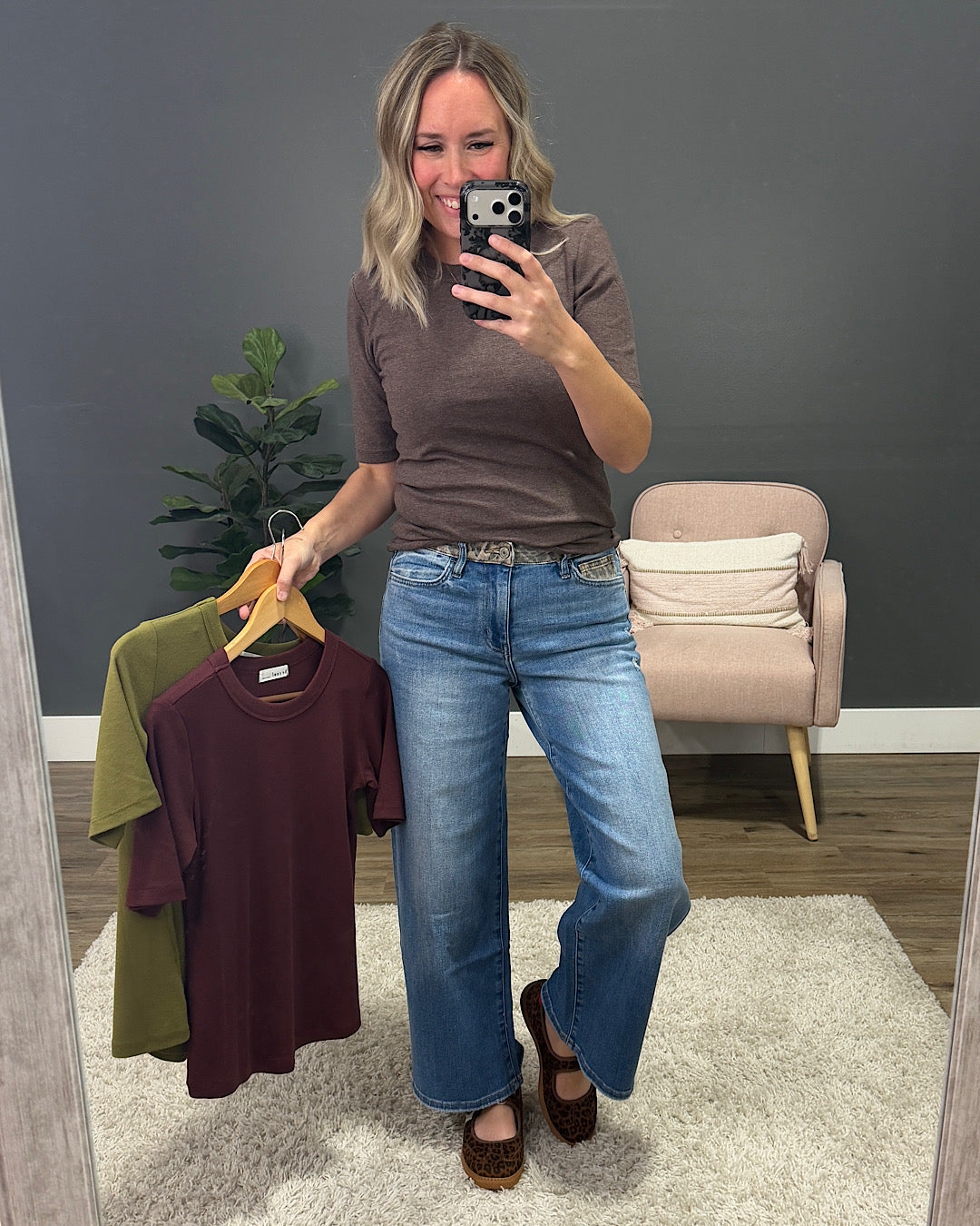 NEW! Lola Half Sleeve Knit Top - Walnut