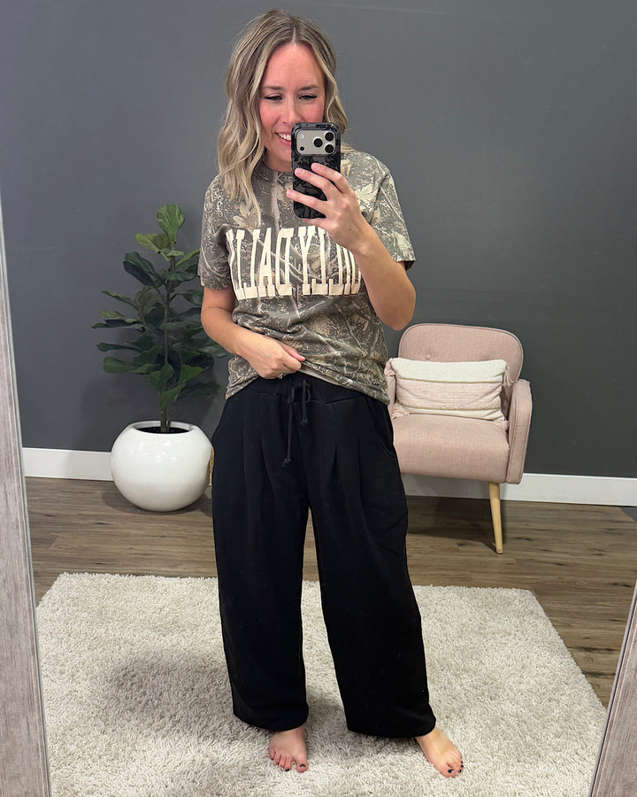 NEW! Mono B Wide Leg Lounge Pants - Black Mono B