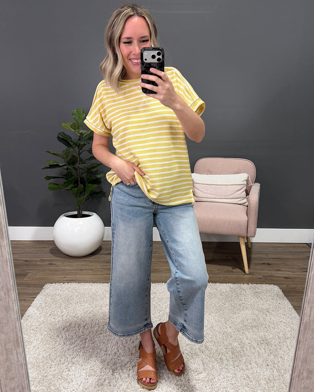 NEW! Carrie Striped Cloud Knit Top - Honey Lovely Melody