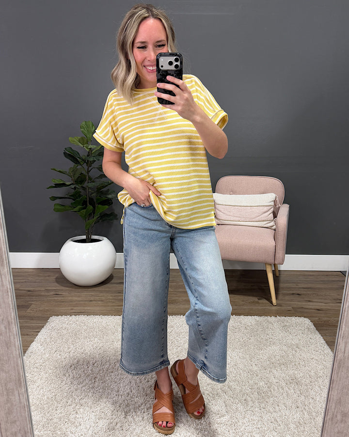 NEW! Carrie Striped Cloud Knit Top - Honey Lovely Melody