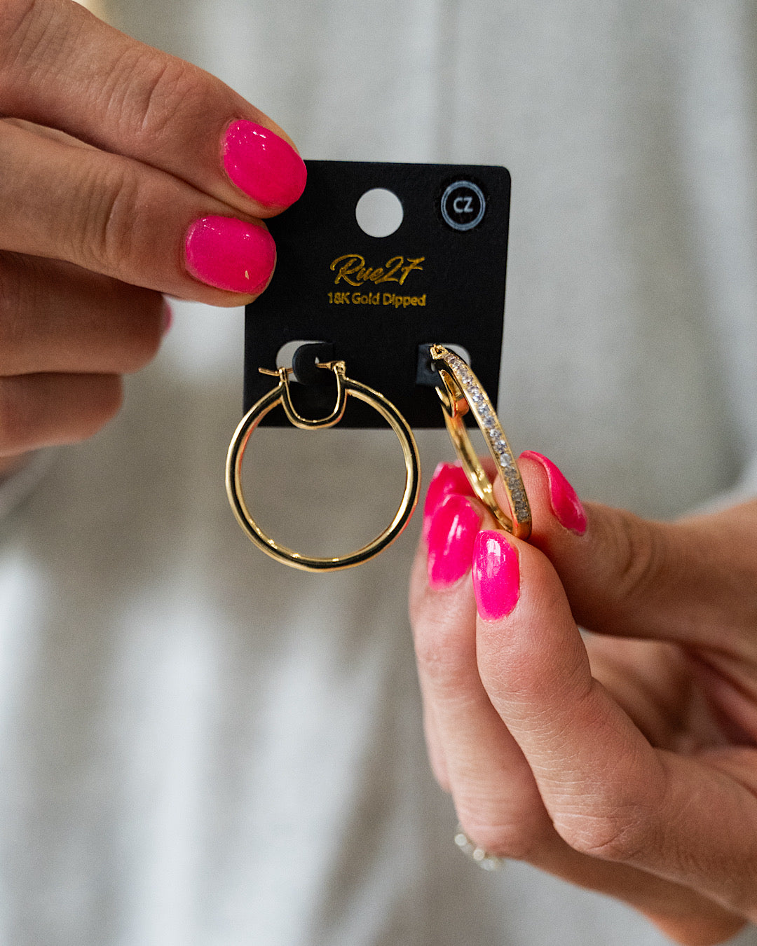 NEW! Gold Rhinestone Hoop Earrings