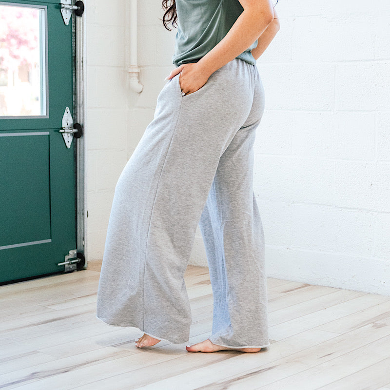 Wide Leg Lounge Pants - Heather Gray  Fore   