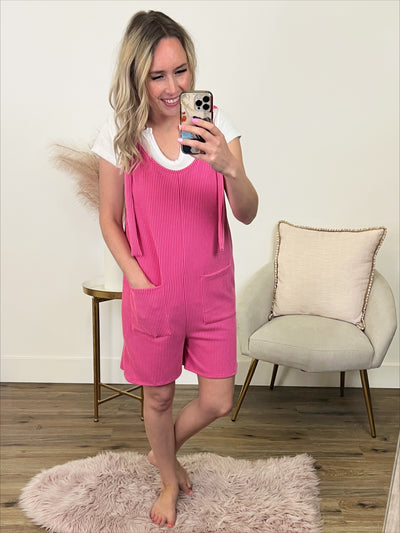 Can't Explain Corded Romper - Fuchsia FINAL SALE  Lovely Melody   