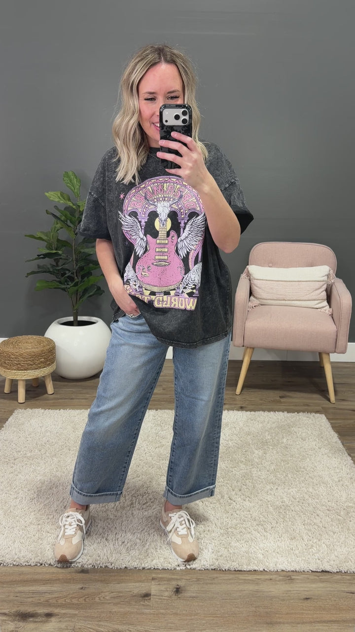 NEW! Dreamers World Tour Mineral Wash Black Tee Zutter