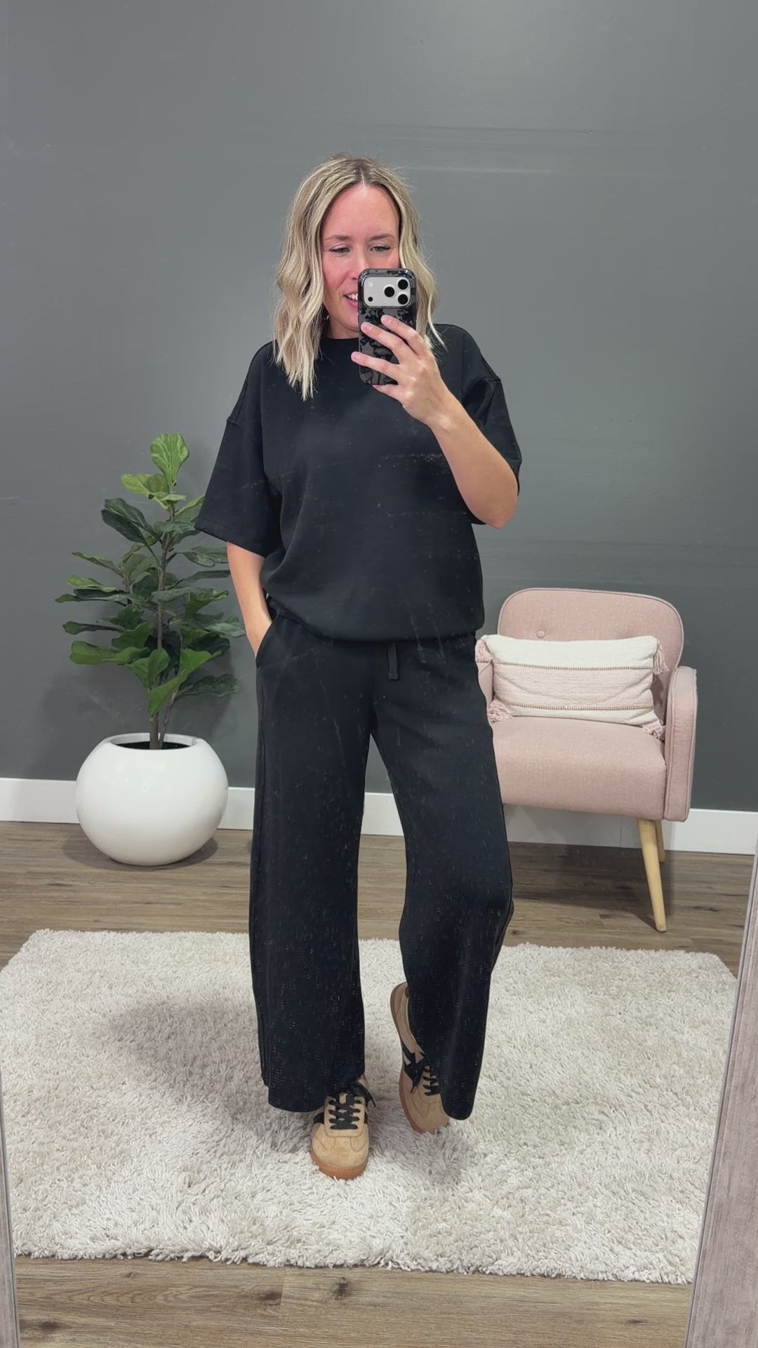NEW! Macey Scuba Fabric Top - Black