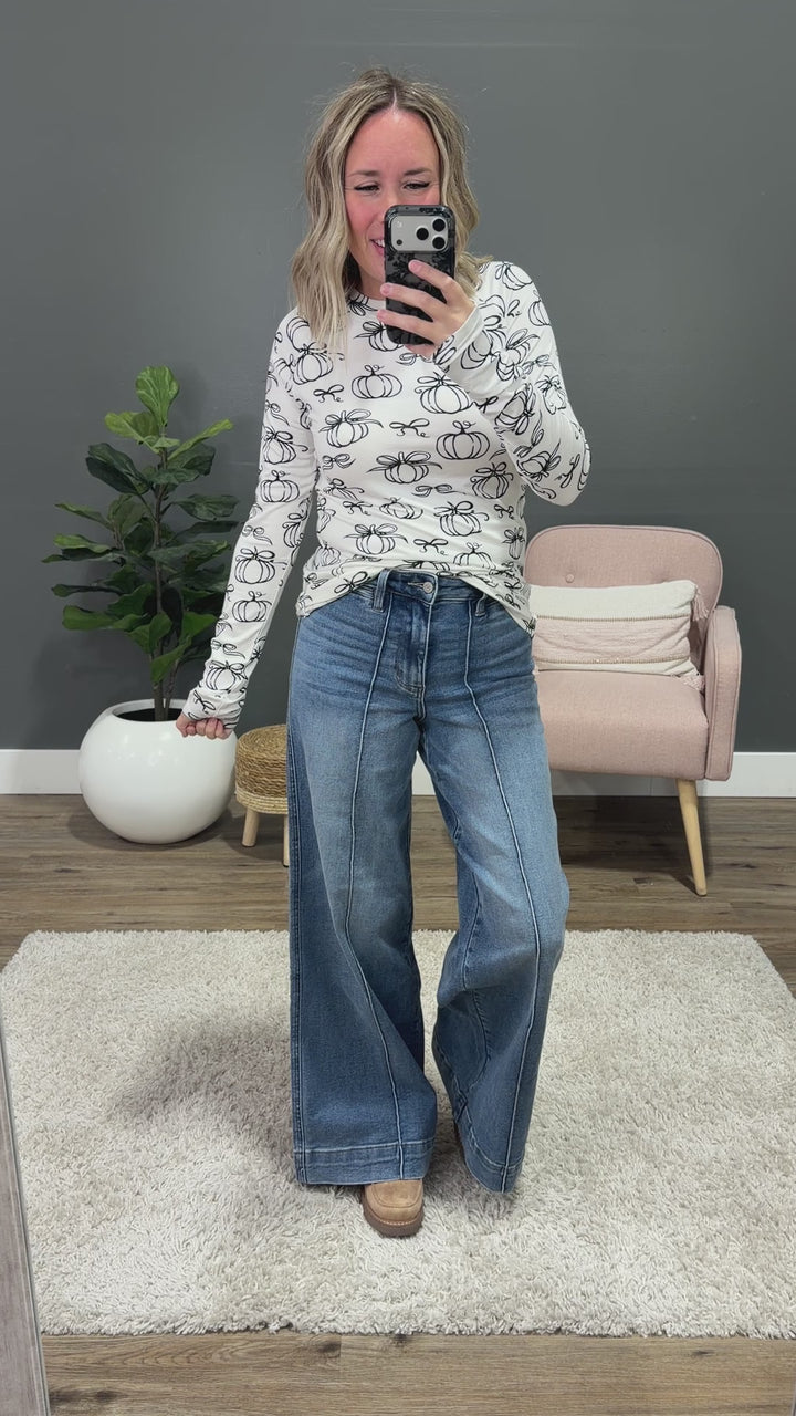 NEW! Blair Long Sleeve Top - Classic Pumpkins Michelle Mae