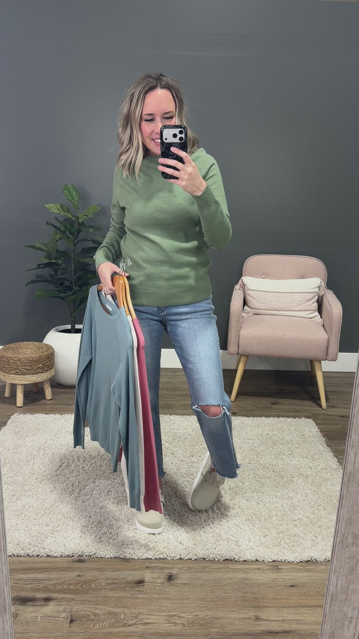 Chelsea Waffle Knit Top - Pink Staccato