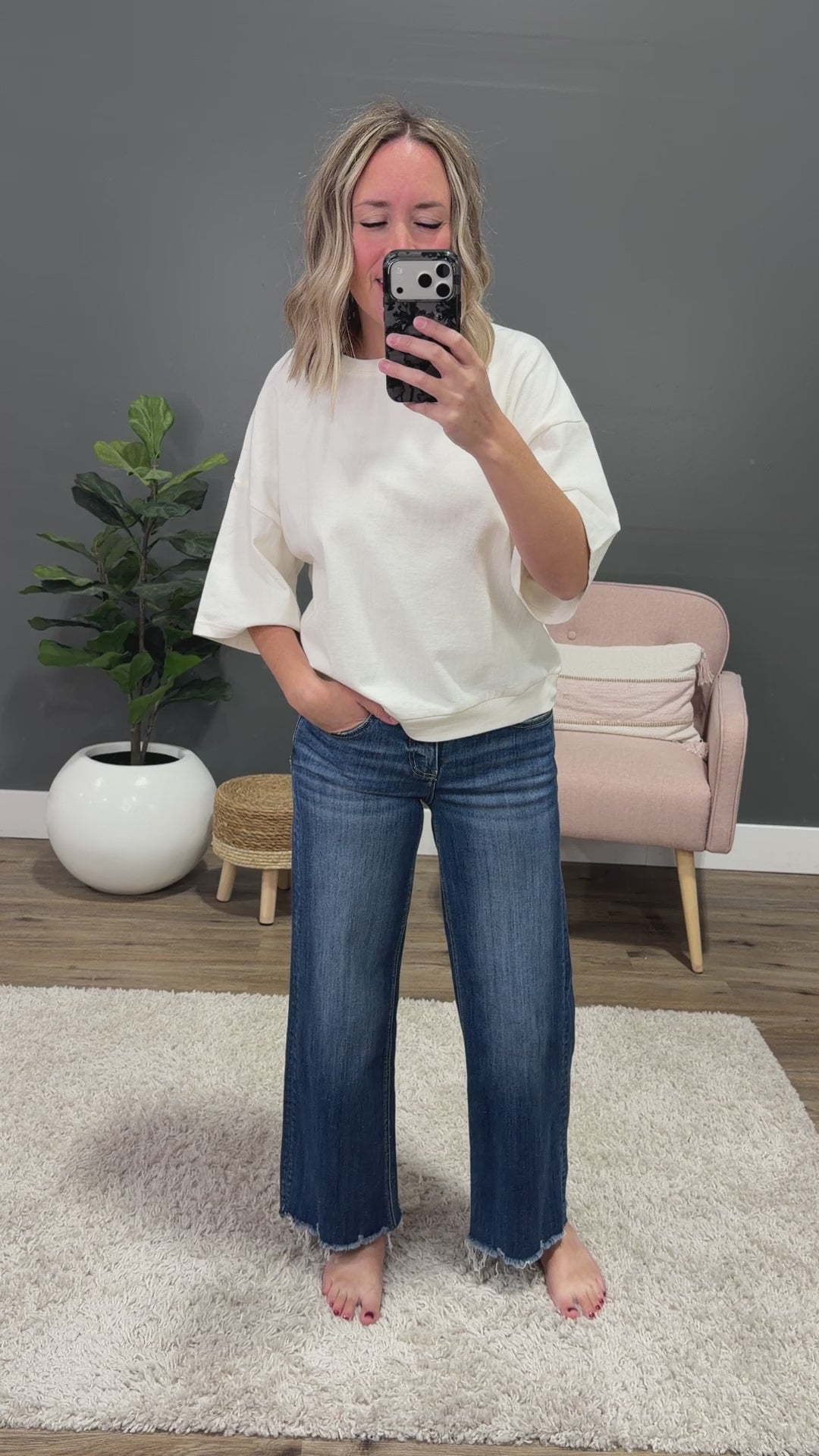 NEW! Annie Oversized Soft Knit Top - Cream Double Zero