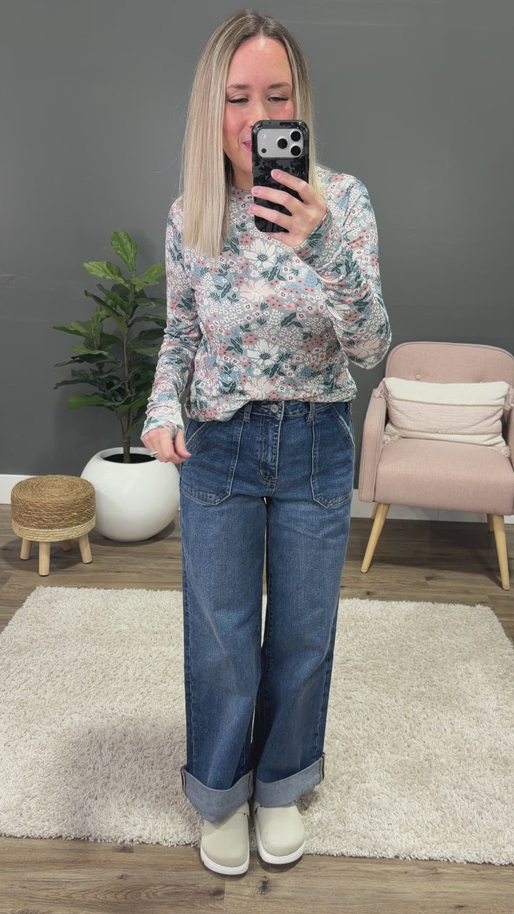 NEW! Blair Long Sleeve Top - Ditsy Blush Floral