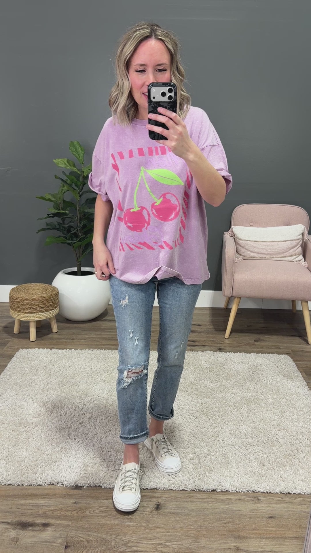 Mon Cheri Coquette Lavender Mineral Wash Tee Zutter