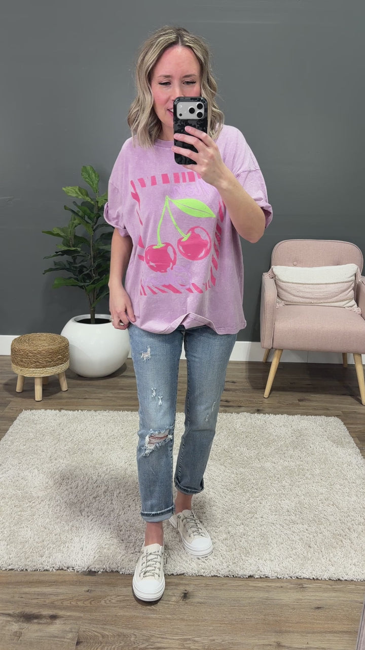 Mon Cheri Coquette Lavender Mineral Wash Tee Zutter