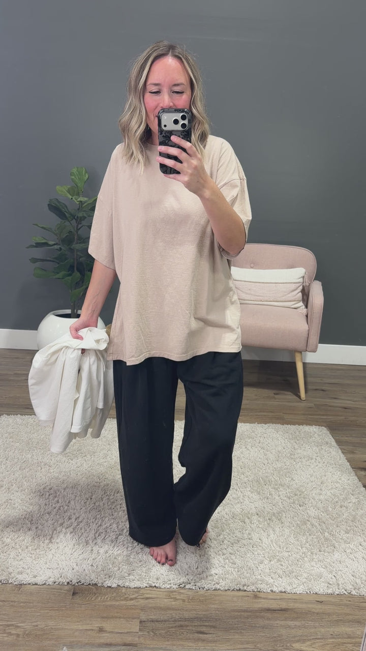 NEW! Oversized Mineral Wash Tee - Ivory Double Zero