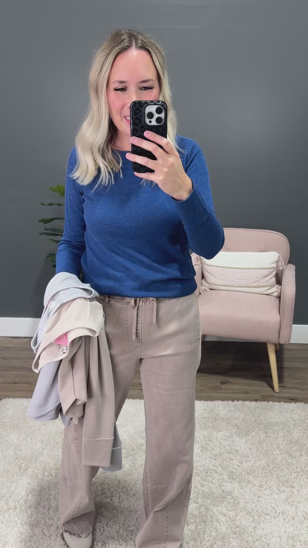 Such a Mystery Waffle Knit Top - Light Mocha Zenana