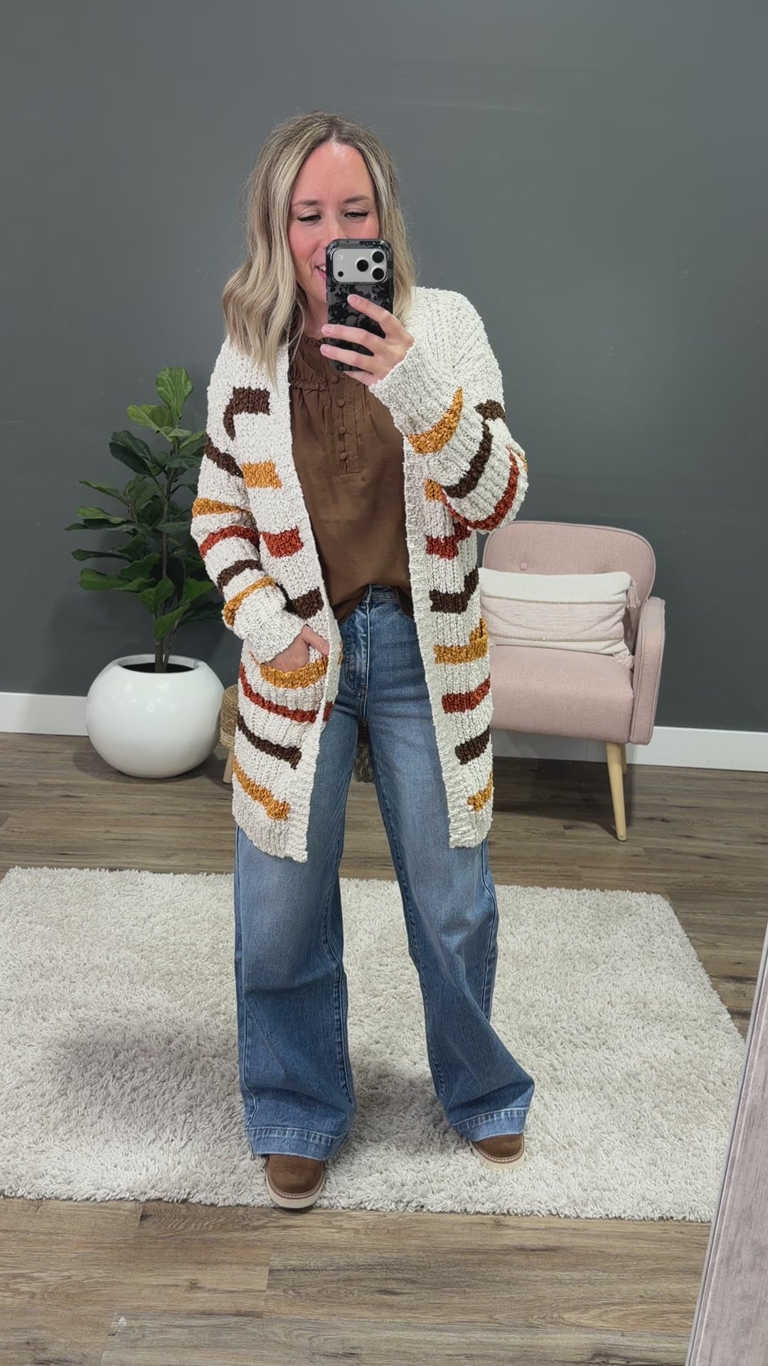 NEW! Fall Striped Cardigan Michelle Mae