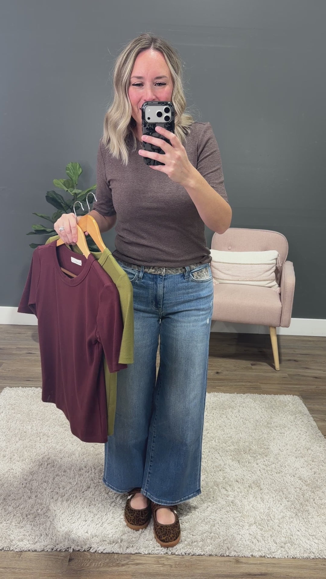 NEW! Lola Half Sleeve Knit Top - Walnut