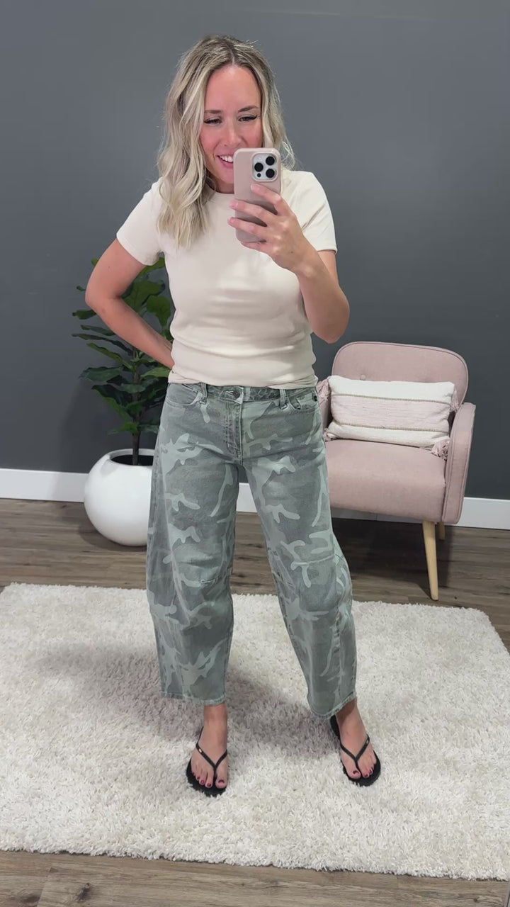 KanCan Lena Camo Barrel Jeans KanCan