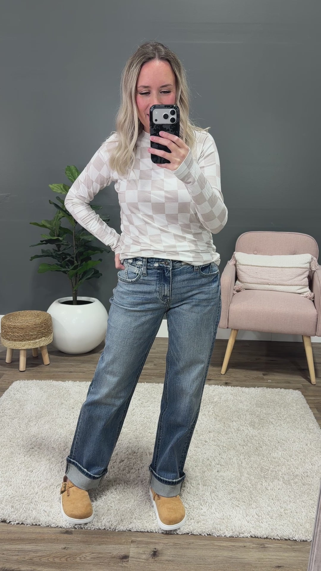 KanCan Janie Roll Hem Straight Jeans KanCan