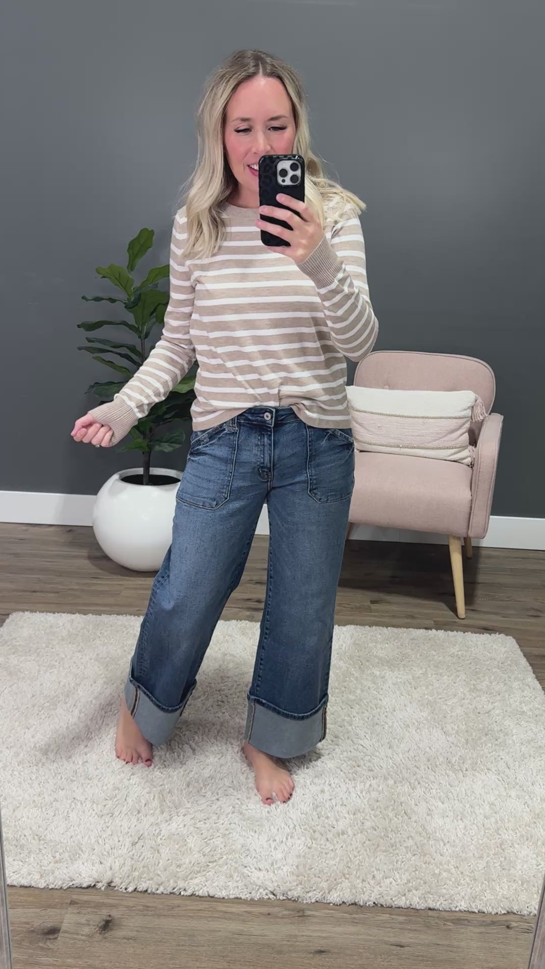 Maren Striped Sweater - Oatmeal & Ivory PS Kate