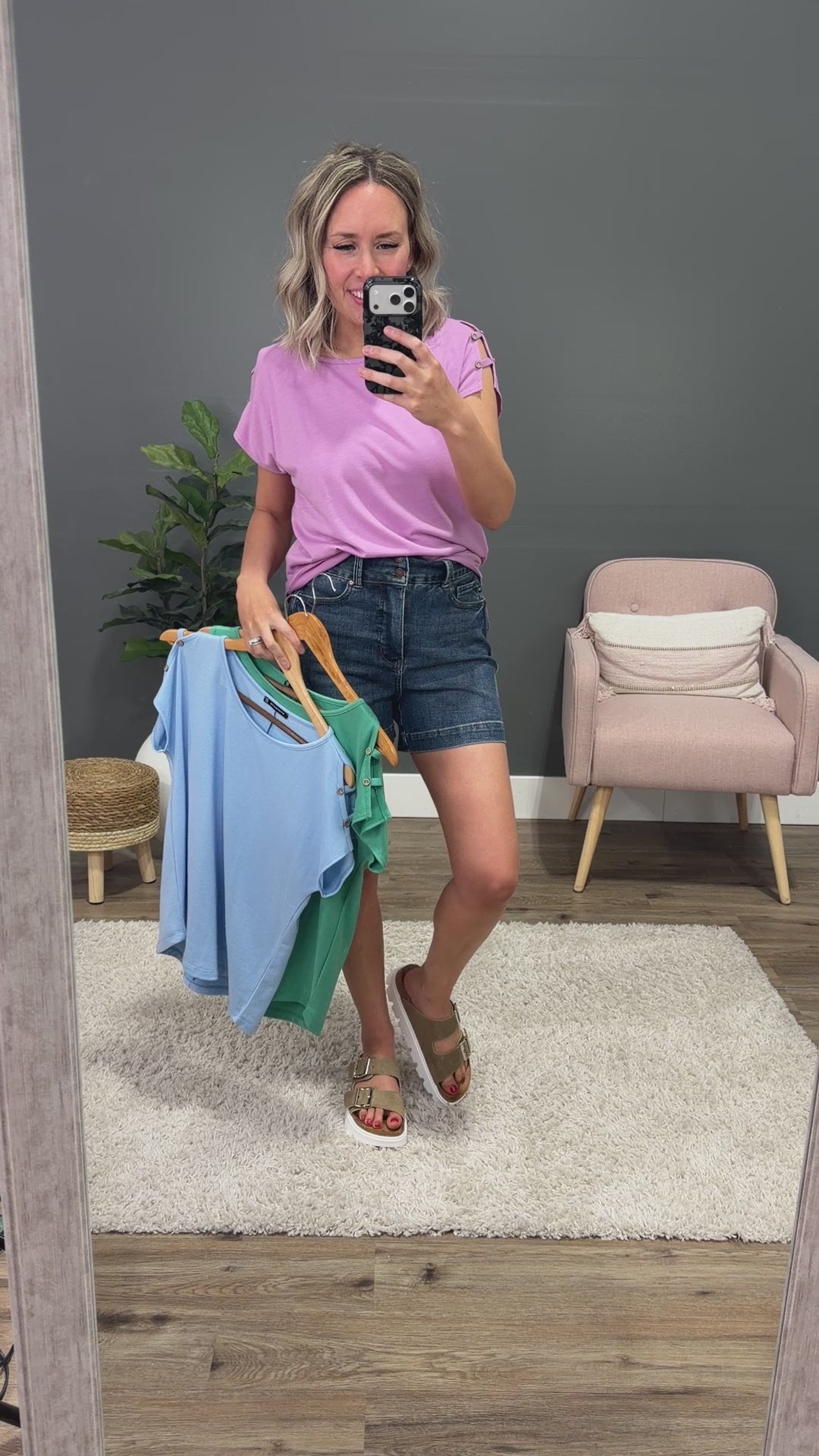 Can You See Me Caged Sleeve Detail Top - Sky Blue Staccato