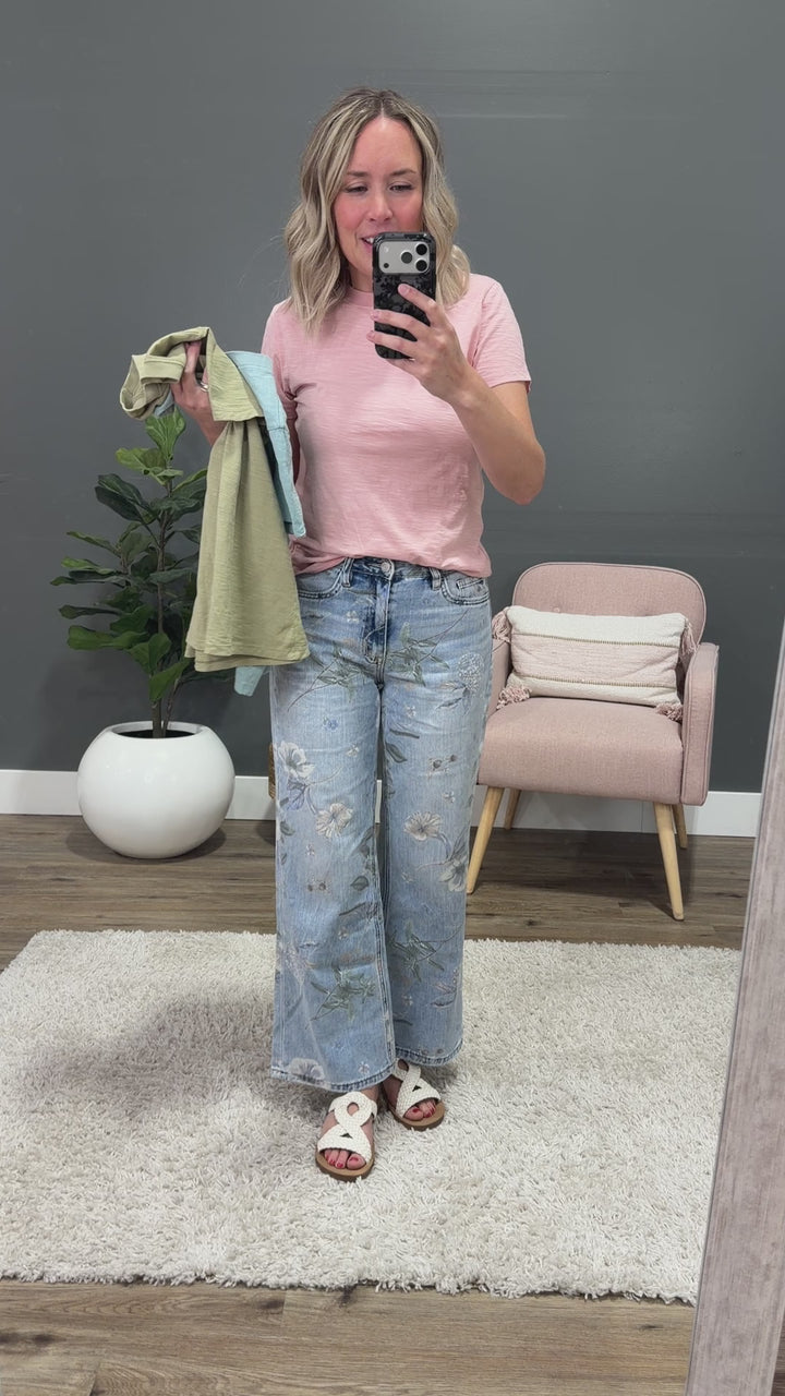 NEW! Melinda Short Sleeve Top - Sweet Pea